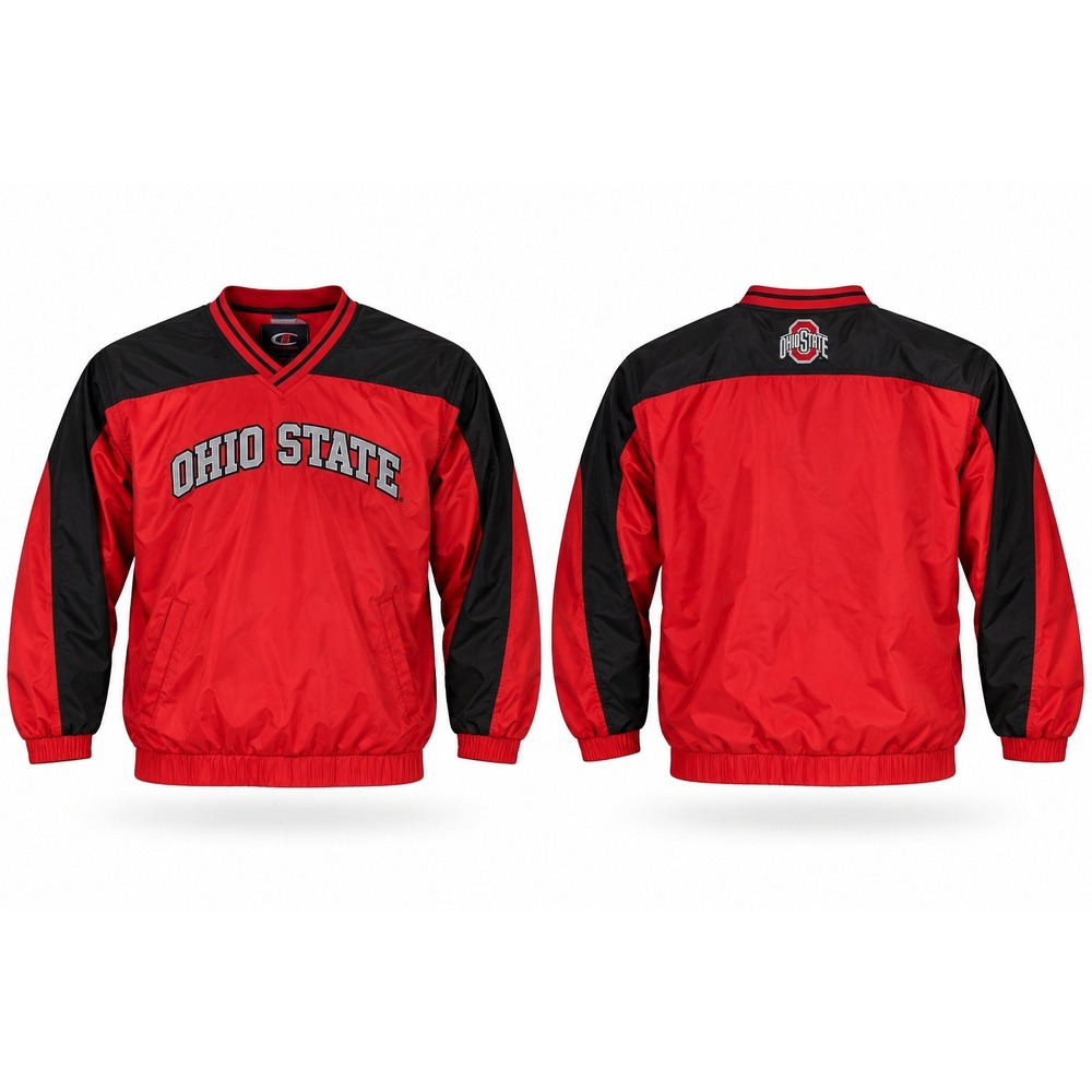 Ohio State Buckeyes 58 Sports Windbreaker Pullover Red Black XL 5082 LA25222